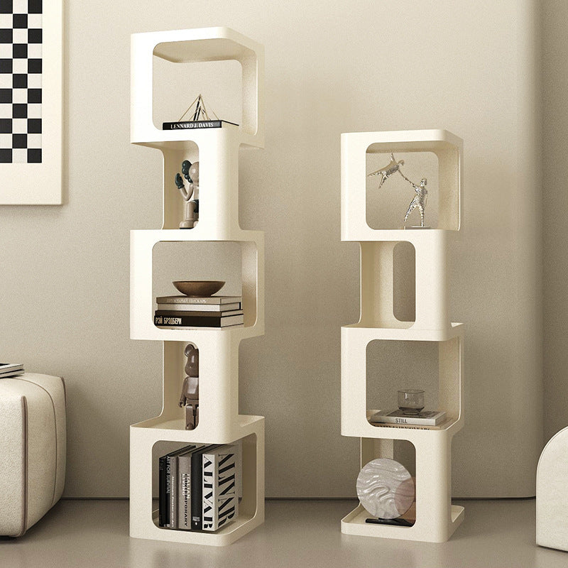 Sleek Contemporary Scandinavian Iron Square Bookshelves - 3/4/5-Tier Standing Shelves for Home Office
