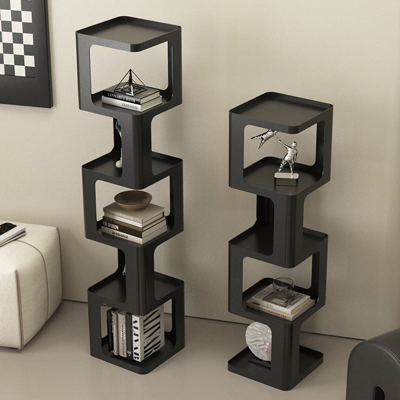Sleek Contemporary Scandinavian Iron Square Bookshelves - 3/4/5-Tier Standing Shelves for Home Office