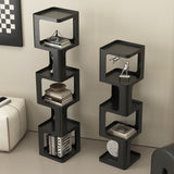 Sleek Contemporary Scandinavian Iron Square Bookshelves - 3/4/5-Tier Standing Shelves for Home Office