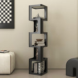 Sleek Contemporary Scandinavian Iron Square Bookshelves - 3/4/5-Tier Standing Shelves for Home Office