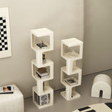 Sleek Contemporary Scandinavian Iron Square Bookshelves - 3/4/5-Tier Standing Shelves for Home Office