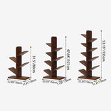 Tree-Shaped Solid Wood Bookshelves – Contemporary Retro Design, 5/8/10-Tier Floor-Standing Shelves for Home Office