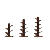 Tree-Shaped Solid Wood Bookshelves – Contemporary Retro Design, 5/8/10-Tier Floor-Standing Shelves for Home Office