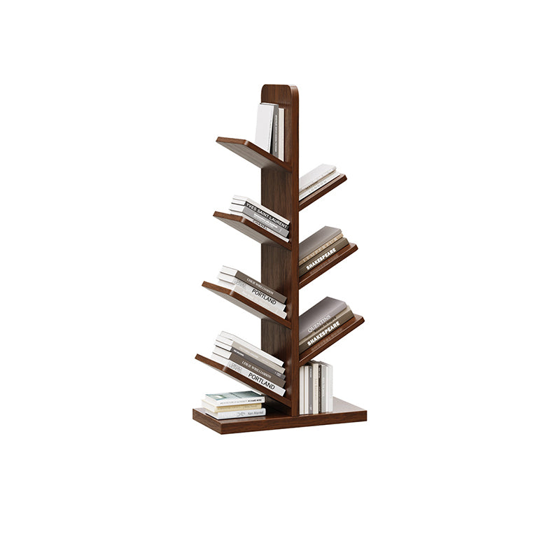 Tree-Shaped Solid Wood Bookshelves – Contemporary Retro Design, 5/8/10-Tier Floor-Standing Shelves for Home Office
