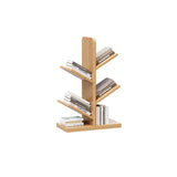 Tree-Shaped Solid Wood Bookshelves – Contemporary Retro Design, 5/8/10-Tier Floor-Standing Shelves for Home Office