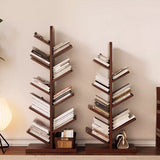 Tree-Shaped Solid Wood Bookshelves – Contemporary Retro Design, 5/8/10-Tier Floor-Standing Shelves for Home Office