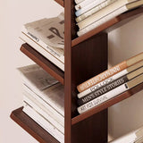 Tree-Shaped Solid Wood Bookshelves – Contemporary Retro Design, 5/8/10-Tier Floor-Standing Shelves for Home Office