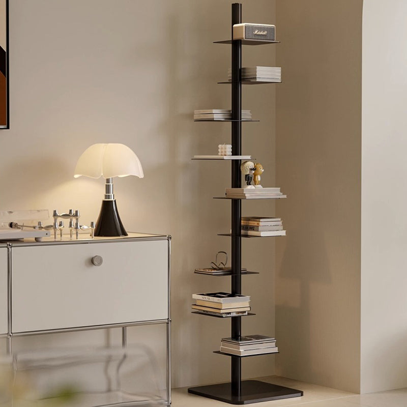 Mid-Century Modern Carbon Steel Spiral Bookshelf - 9-Tier Corner Display Rack for Home & Office