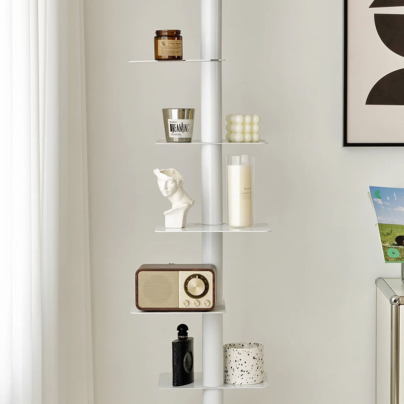 Mid-Century Modern Carbon Steel Spiral Bookshelf - 9-Tier Corner Display Rack for Home & Office