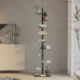 Mid-Century Modern Carbon Steel Spiral Bookshelf - 9-Tier Corner Display Rack for Home & Office