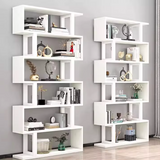 Sleek Contemporary Scandinavian Geometric Vertical Bookshelves in MDF & Steel, 3/4/5/6-Tier Open-Back Standing Shelves for Home Office