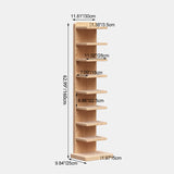 Traditional Japanese Rubberwood Corner Bookshelves — 5- or 9-Tier Standing Shelves for Study