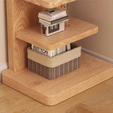 Traditional Japanese Rubberwood Corner Bookshelves — 5- or 9-Tier Standing Shelves for Study