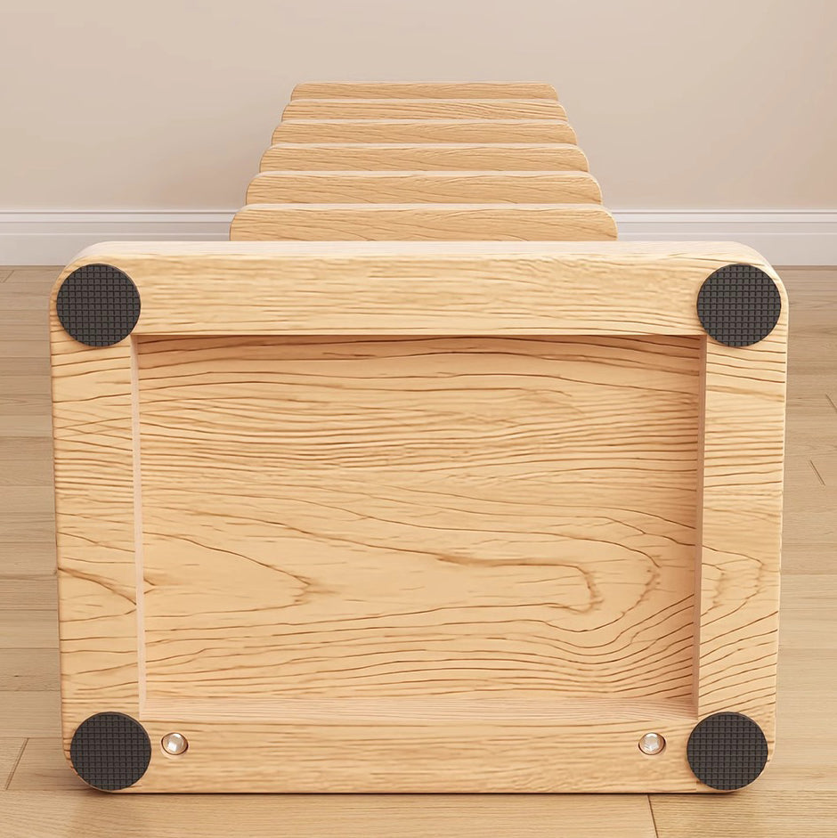 Traditional Japanese Rubberwood Corner Bookshelves — 5- or 9-Tier Standing Shelves for Study