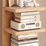 Traditional Japanese Rubberwood Corner Bookshelves — 5- or 9-Tier Standing Shelves for Study