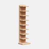 Traditional Japanese Rubberwood Corner Bookshelves — 5- or 9-Tier Standing Shelves for Study