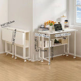 Sleek Modern Minimalist Foldable Rectangular Wood Desk for Home Office - Movable and Space-Saving