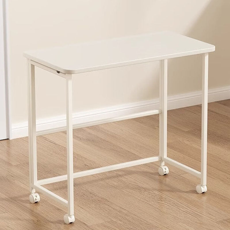 Sleek Modern Minimalist Foldable Rectangular Wood Desk for Home Office - Movable and Space-Saving