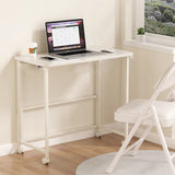 Sleek Modern Minimalist Foldable Rectangular Wood Desk for Home Office - Movable and Space-Saving