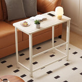 Sleek Modern Minimalist Foldable Rectangular Wood Desk for Home Office - Movable and Space-Saving