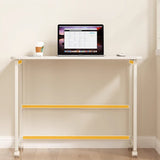 Sleek Modern Minimalist Foldable Rectangular Wood Desk for Home Office - Movable and Space-Saving