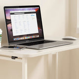 Sleek Modern Minimalist Foldable Rectangular Wood Desk for Home Office - Movable and Space-Saving