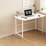 Sleek Modern Minimalist Foldable Rectangular Wood Desk for Home Office - Movable and Space-Saving
