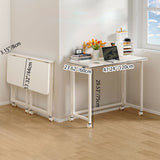 Sleek Modern Minimalist Foldable Rectangular Wood Desk for Home Office - Movable and Space-Saving