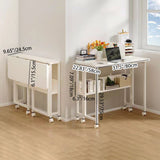 Sleek Modern Minimalist Foldable Rectangular Wood Desk for Home Office - Movable and Space-Saving