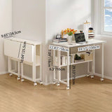 Sleek Modern Minimalist Foldable Rectangular Wood Desk for Home Office - Movable and Space-Saving