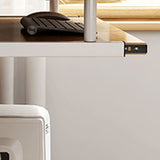 Sleek Modern Minimalist Rectangular Iron Desk with 3-Tier Density Board for Home Office