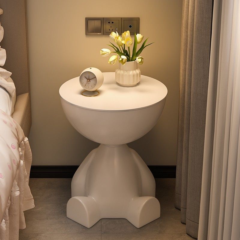 Contemporary Bear-Shaped Round Plastic Side Table for Living Room