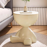 Contemporary Bear-Shaped Round Plastic Side Table for Living Room