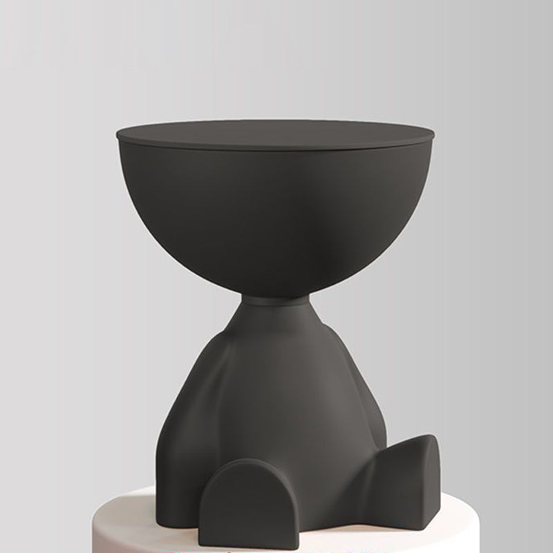 Contemporary Bear-Shaped Round Plastic Side Table for Living Room