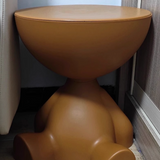 Contemporary Bear-Shaped Round Plastic Side Table for Living Room