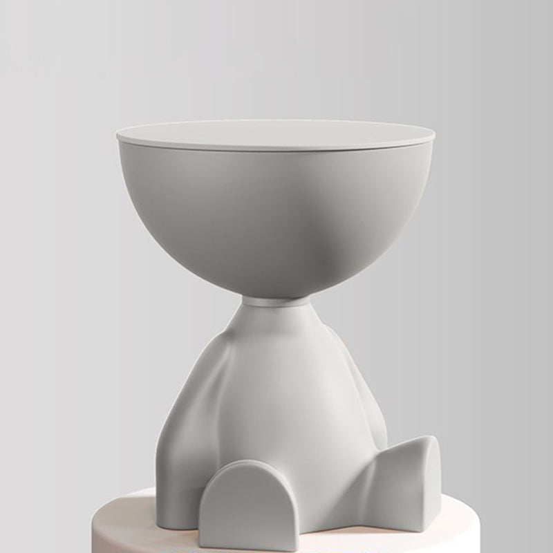 Contemporary Bear-Shaped Round Plastic Side Table for Living Room