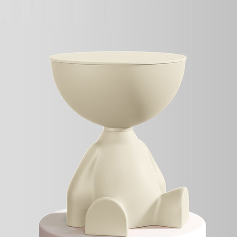 Contemporary Bear-Shaped Round Plastic Side Table for Living Room