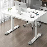 Sleek Modern Minimalist Rectangular Carbon Steel Plank Desk for Home Office