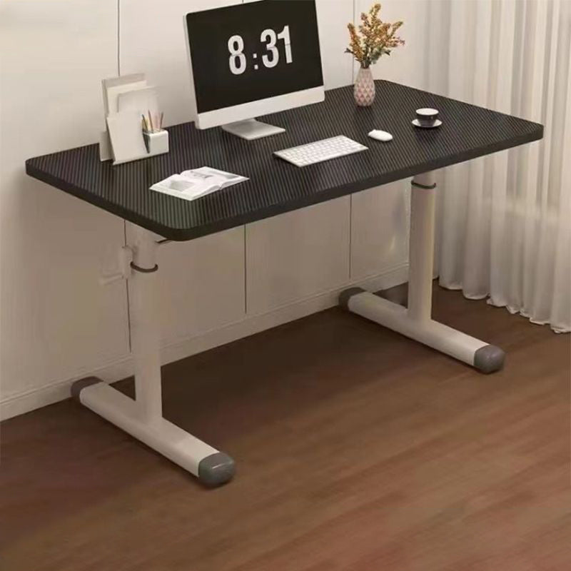 Sleek Modern Minimalist Rectangular Carbon Steel Plank Desk for Home Office