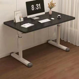 Sleek Modern Minimalist Rectangular Carbon Steel Plank Desk for Home Office