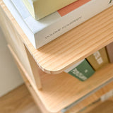 Modern Minimalist Corner Wood Bookshelf – Rectangular, 4- or 5-Shelf Design for Home Office