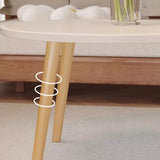 Modern Minimalist Cloud-Shaped Oval Density-Board Wood Coffee Table with 1/2 Tier for Living Room