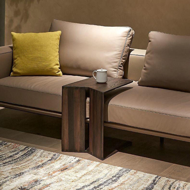 Sleek Modern Minimalist Ash Wood Side Table — Triangle-Rectangle Design for Living Room