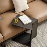 Sleek Modern Minimalist Ash Wood Side Table — Triangle-Rectangle Design for Living Room