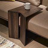 Sleek Modern Minimalist Ash Wood Side Table — Triangle-Rectangle Design for Living Room