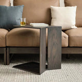 Sleek Modern Minimalist Ash Wood Side Table — Triangle-Rectangle Design for Living Room