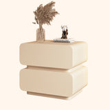 Sleek Modern Minimalist Rectangular Nightstand - 2-Drawer, Microfiber Leather Top, Solid Wood & Metal Frame for Bedroom