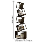 Modern Square Iron Bookshelf - 5-Shelf Storage for Home Office