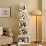 Modern Square Iron Bookshelf - 5-Shelf Storage for Home Office