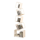 Modern Square Iron Bookshelf - 5-Shelf Storage for Home Office